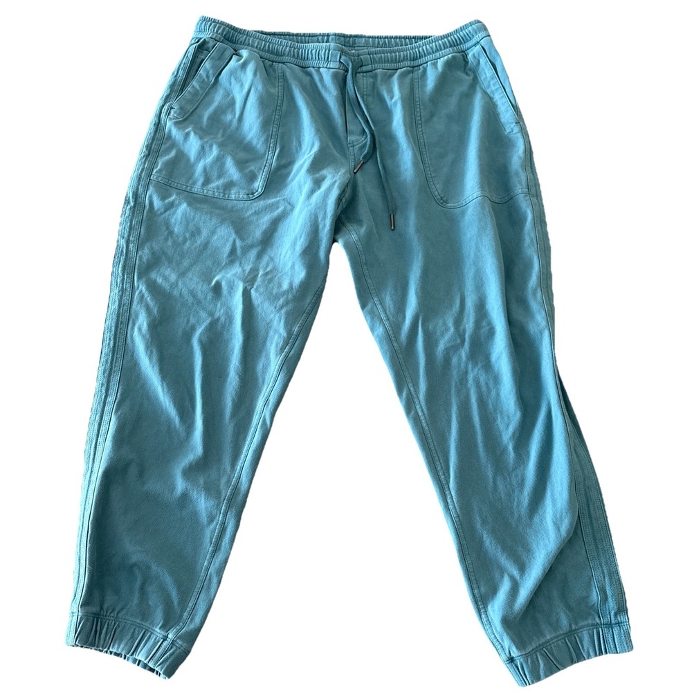 Athleta Farallon Jogger Pants Womens XL Teal Blue Cotton Stretch Athleisure